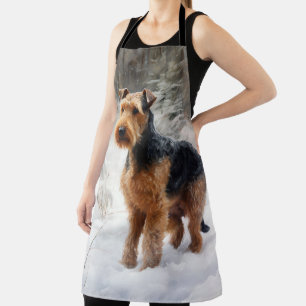 Welsh Terrier Lass es schneien Weihnachten Schürze
