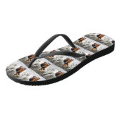 Welsh Terrier Let It Snow Weihnachten Badesandalen (Schrägansicht)