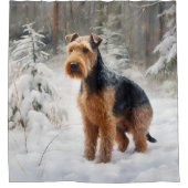 Welsh Terrier Let It Snow Weihnachten Duschvorhang (Vorderseite)