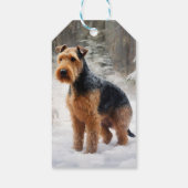 Welsh Terrier Let It Snow Weihnachten Geschenkanhänger (Rückseite)