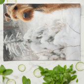 Welsh Terrier Let It Snow Weihnachten Geschirrtuch (Gefaltet)