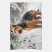 Welsh Terrier Let It Snow Weihnachten Geschirrtuch (Vertikal)