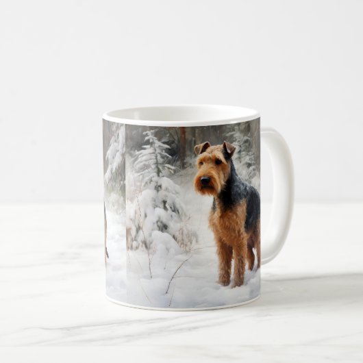 Welsh Terrier Let It Snow Weihnachten Kaffeetasse (VorderseiteRechts)