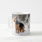 Welsh Terrier Let It Snow Weihnachten Kaffeetasse (Vorderseite Links)