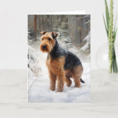 Welsh Terrier Let It Snow Weihnachten Karte (Vorderseite)