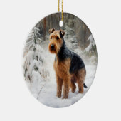 Welsh Terrier Let It Snow Weihnachten Keramik Ornament (Rechts)