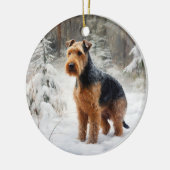 Welsh Terrier Let It Snow Weihnachten Keramik Ornament (Links)