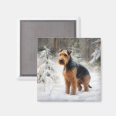 Welsh Terrier Let It Snow Weihnachten Magnet (Vorderseite/Rückseite)