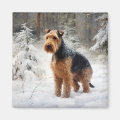 Welsh Terrier Let It Snow Weihnachten Magnet (Vorne)