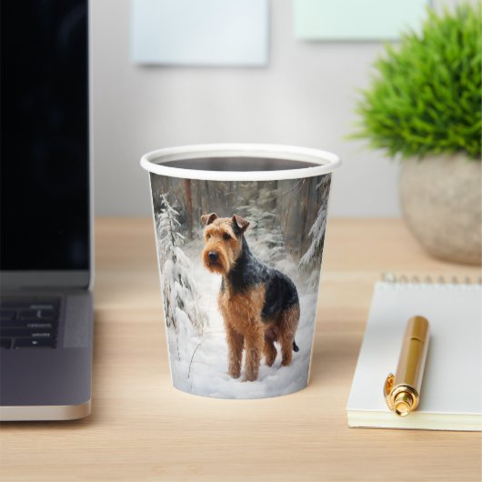 Welsh Terrier Let It Snow Weihnachten Pappbecher (InSitu)