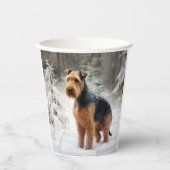 Welsh Terrier Let It Snow Weihnachten Pappbecher (Vorderseite)