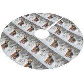 Welsh Terrier Let It Snow Weihnachten Polyester Weihnachtsbaumdecke (Schrägansicht)