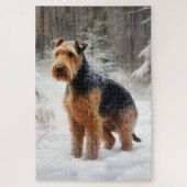 Welsh Terrier Let It Snow Weihnachten Puzzle (Vertikal)
