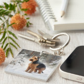 Welsh Terrier Let It Snow Weihnachten Schlüsselanhänger (Vorderseite rechts)