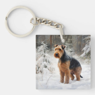 Welsh Terrier Let It Snow Weihnachten Schlüsselanhänger