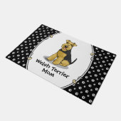 Welsh Terrier Mama Niedlich Hunde Mama Fußmatte (Schrägansicht)