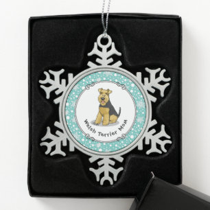 Welsh Terrier Mama - Niedliche Welshie Dog Mama Schneeflocken Zinn-Ornament