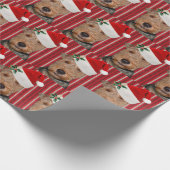 Welsh Terrier mit dem Weihnachtsmann Geschenkpapier (Ecke)