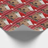 Welsh Terrier mit dem Weihnachtsmann Geschenkpapier (Ecke)