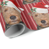 Welsh Terrier mit dem Weihnachtsmann Geschenkpapier (Rolleneckpunkt)