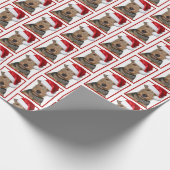Welsh Terrier mit Santa Claus Hat Geschenkpapier (Ecke)