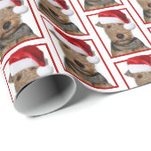 Welsh Terrier mit Santa Claus Hat Geschenkpapier (Rolleneckpunkt)