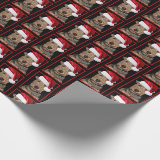 Welsh Terrier mit Santa Claus Hat Geschenkpapier (Ecke)
