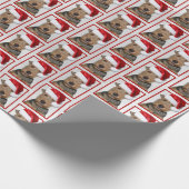 Welsh Terrier mit Santa Claus Hat Geschenkpapier (Ecke)