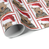 Welsh Terrier mit Santa Claus Hat Geschenkpapier (Rolleneckpunkt)