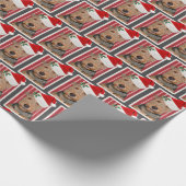Welsh Terrier mit Santa Claus Hat Geschenkpapier (Ecke)