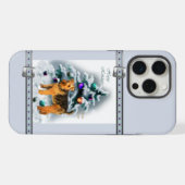 Welsh Terrier Niedlich Blue Christmas Holidays iPhone Hülle (Rückseite (Horizontal))