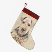 Welsh Terrier Painting - Niedliche Original Hunde Kleiner Weihnachtsstrumpf (Vorderansicht (hängend))