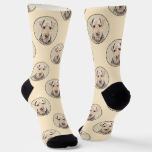 Welsh Terrier Painting WT Niedlich Original Hunde  Socken