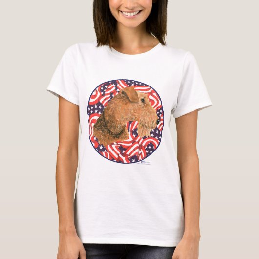 Welsh Terrier Patriotic USA T-Shirt (Vorderseite)