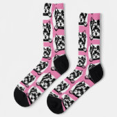Welsh Terrier Pink Puppy Personalisiertes Thema Socken (Linkes Detail)