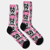 Welsh Terrier Pink Puppy Personalisiertes Thema Socken (Rechts)