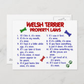 WELSH TERRIER Property Laws 2 Postkarte (Vorne/Hinten)