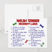 WELSH TERRIER Property Laws 2 Postkarte (Vorne/Hinten)