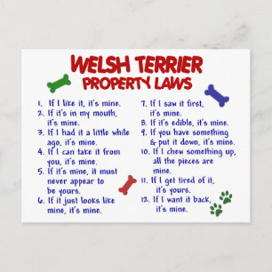 WELSH TERRIER Property Laws 2 Postkarte