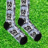 Welsh Terrier Puppy Blue Dots Theme Socken