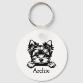 Welsh Terrier Puppy Personalisiert Theme Schlüsselanhänger (Rückseite)