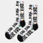 Welsh Terrier Puppy Poka Dots Personalisiertes The Socken (Linkes Detail)
