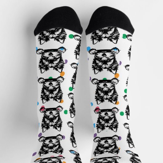 Welsh Terrier Puppy Poka Dots Personalisiertes The Socken (Oben)