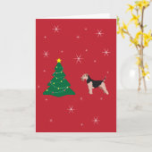Welsh Terrier Red Christmas Card Karte (Gelbe Blume)
