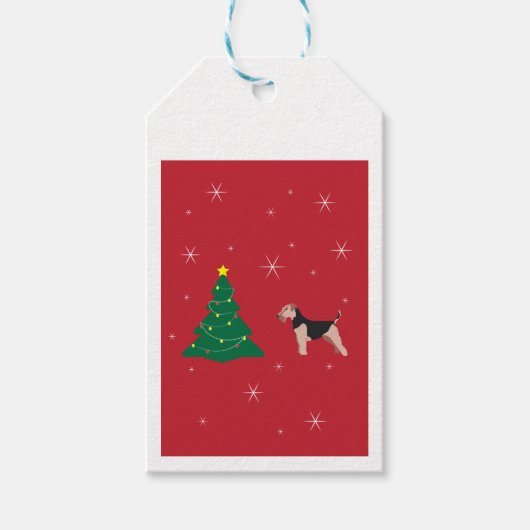 Welsh Terrier Red Gift Tags Geschenkanhänger (Vorderseite)