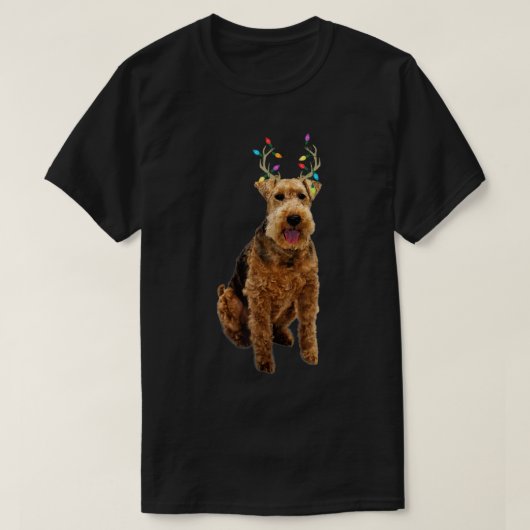 Welsh Terrier Reindeer Christmas Dog T-Shirt (Design vorne)