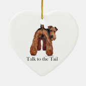 Welsh Terrier Schwanz Keramikornament (Hinten)