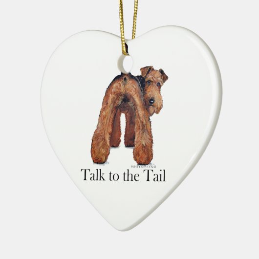 Welsh Terrier Schwanz Keramikornament (Links)