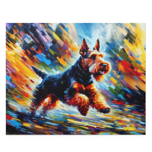 Welsh Terrier: Schwarz und Braun Welshie Puzzle