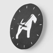 Welsh Terrier Silhouette Große Wanduhr (Winkel)
